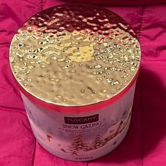 NEW 3 WICK TUSCANY SNOW GAZING SOY BLEND & ESSENTIAL OILS SCENTED CANDLE - Picture 5 of 7